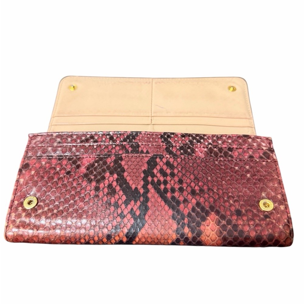 Prada Madras Python Long Wallet Red Multicolor Sn… - image 3